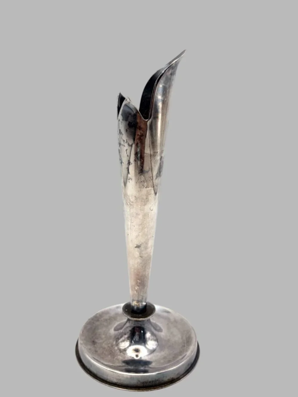 Vintage MCM Silverplate Calla Lily Bud Vase 7